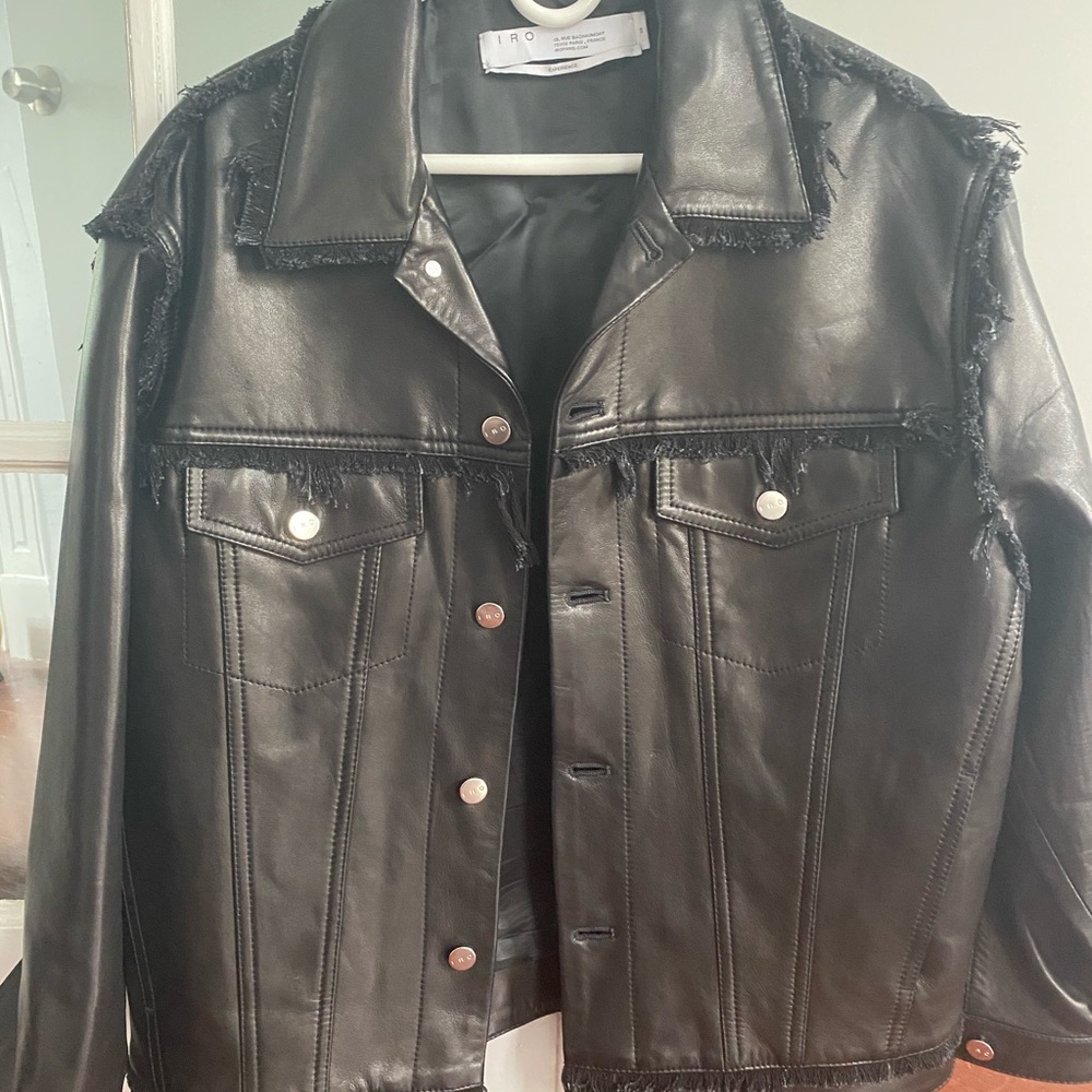 IRO LIGHT FRINGED LEATHER JACKET